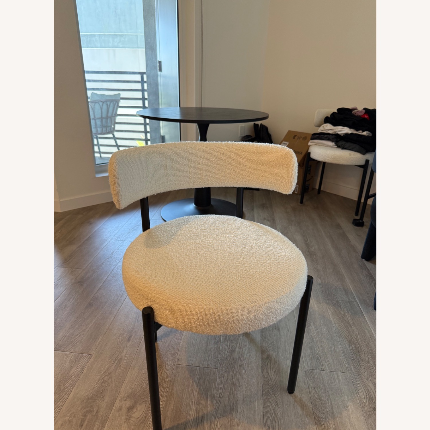 Amazon White Boucle Dining Chairs - image-1