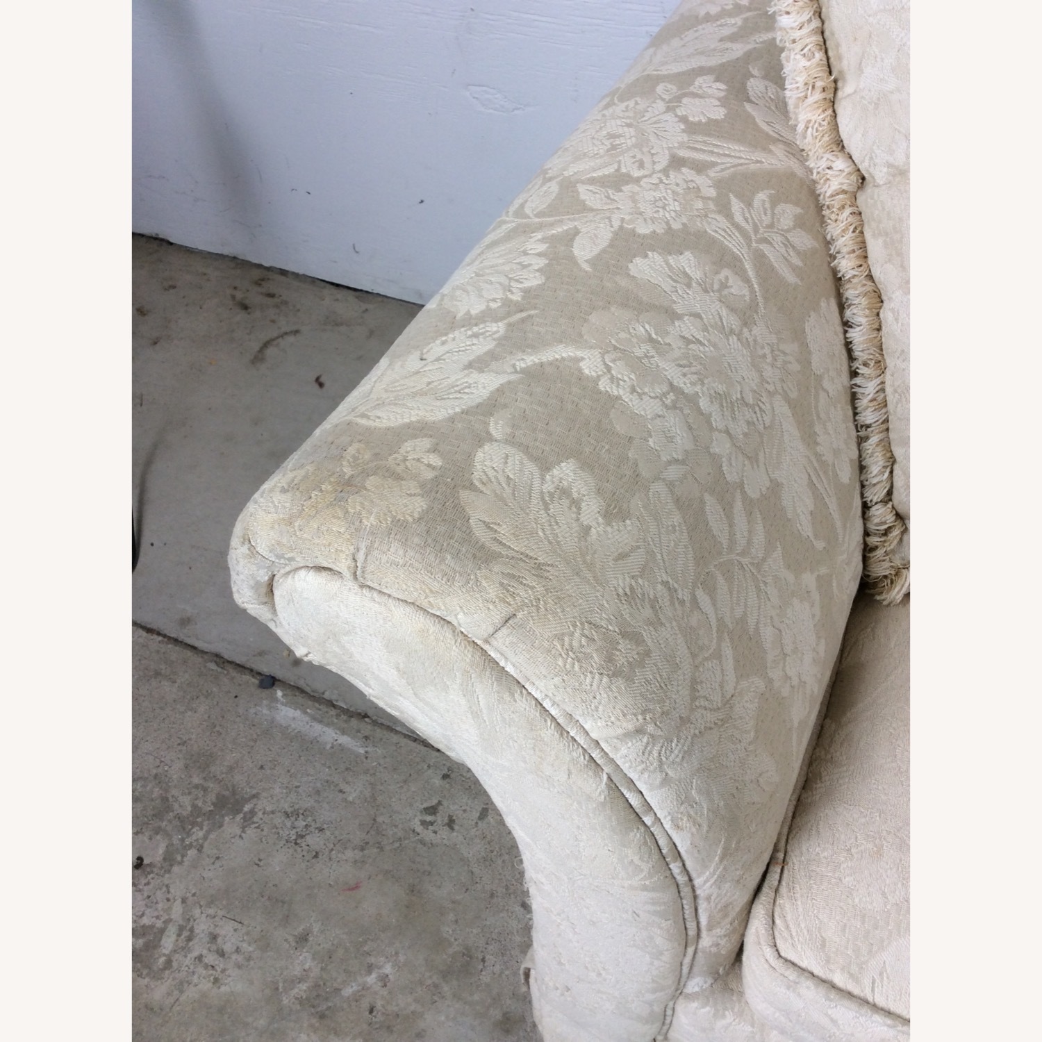 Vintage White Floral Loveseat with Pillows - image-10