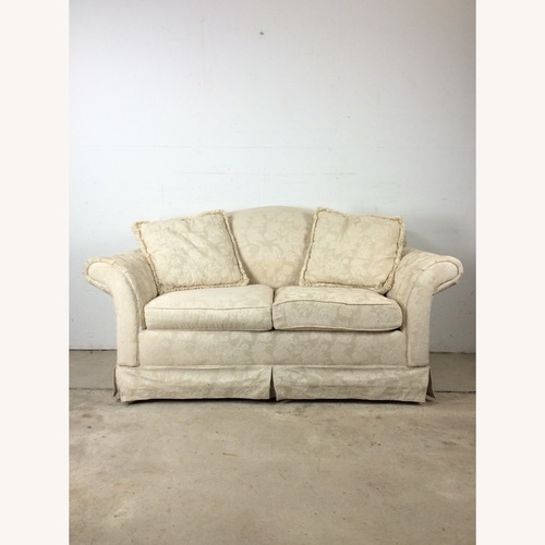 Used Vintage White Floral Loveseat with Pillows for sale on AptDeco