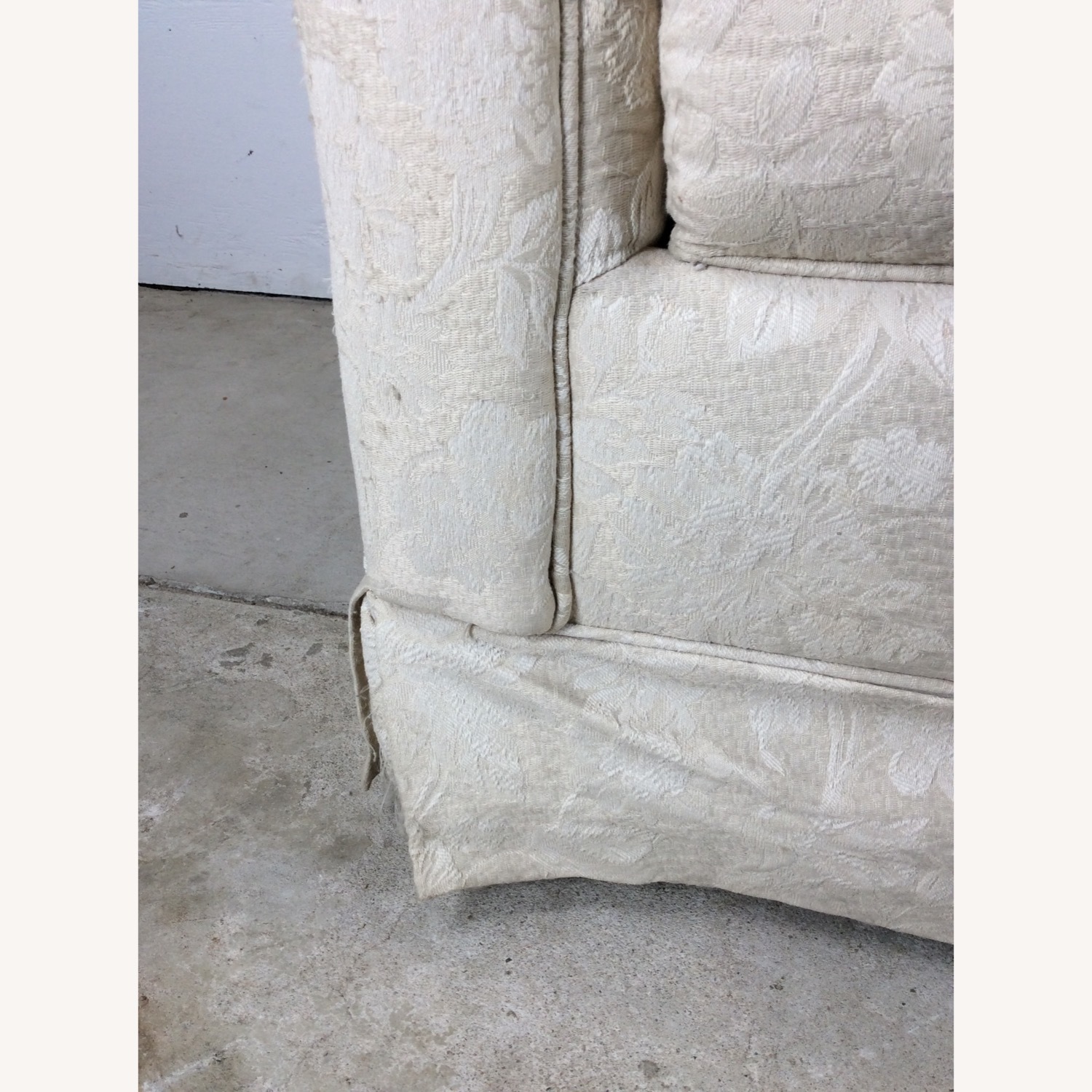 Vintage White Floral Loveseat with Pillows - image-9