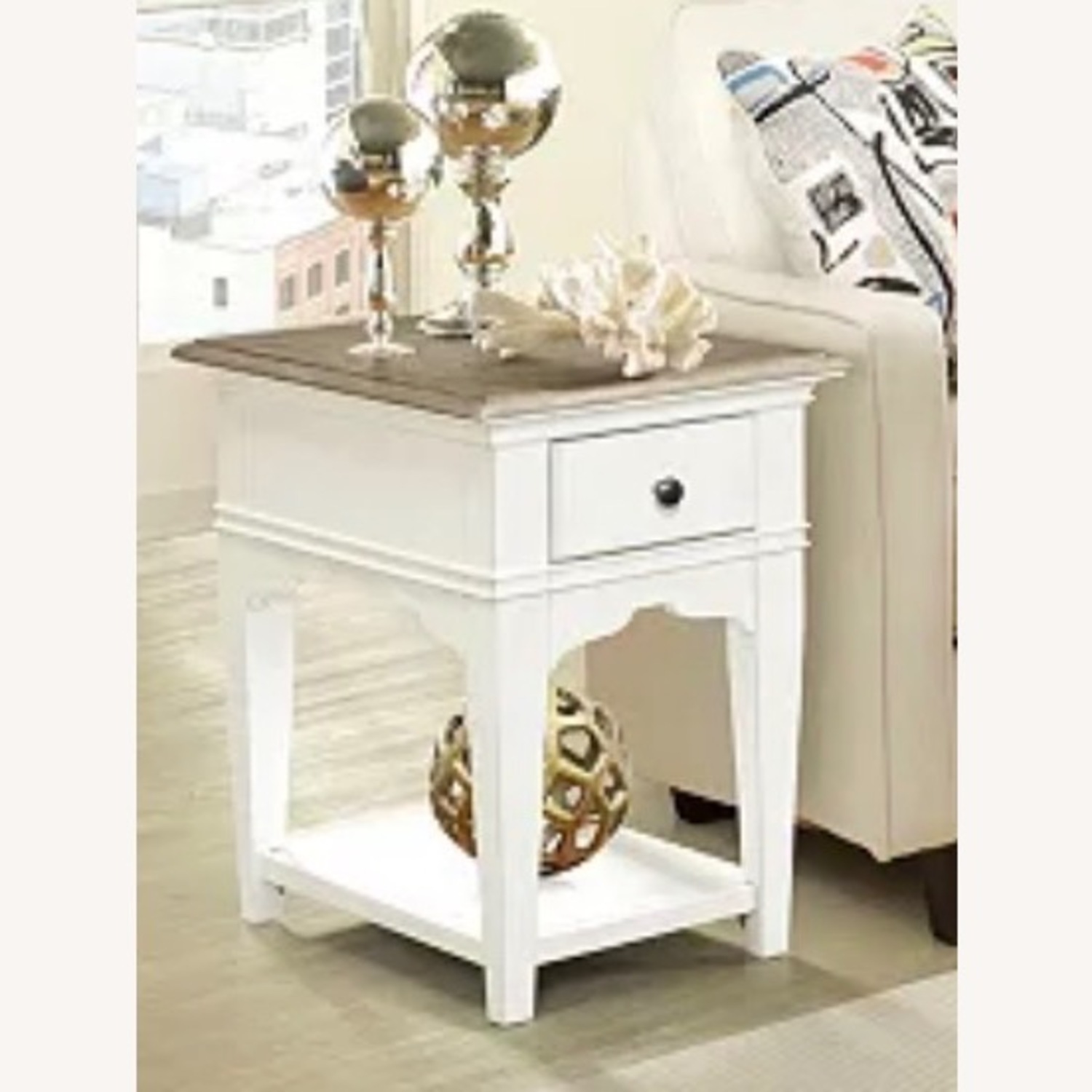 Macy's Myra Light Brown Wood Side Table - image-2