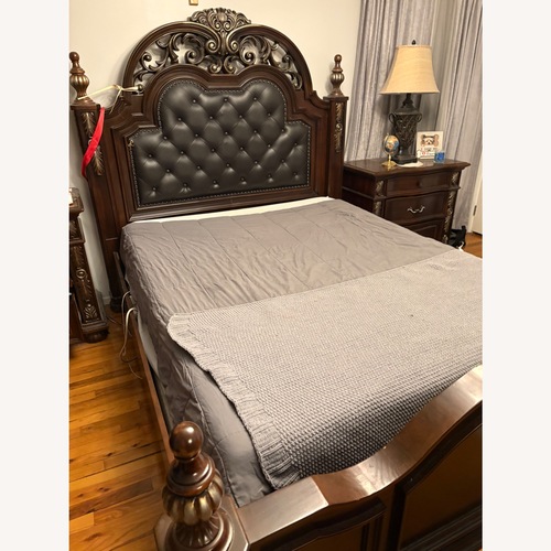 Used Dark Brown Queen Bed for sale on AptDeco