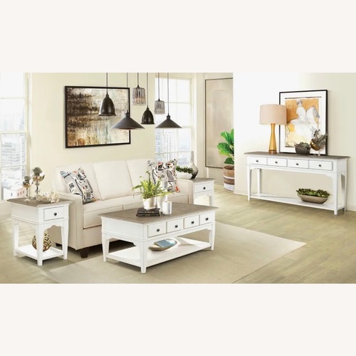 Used Macy's Myra Light Brown Wood Table for sale on AptDeco