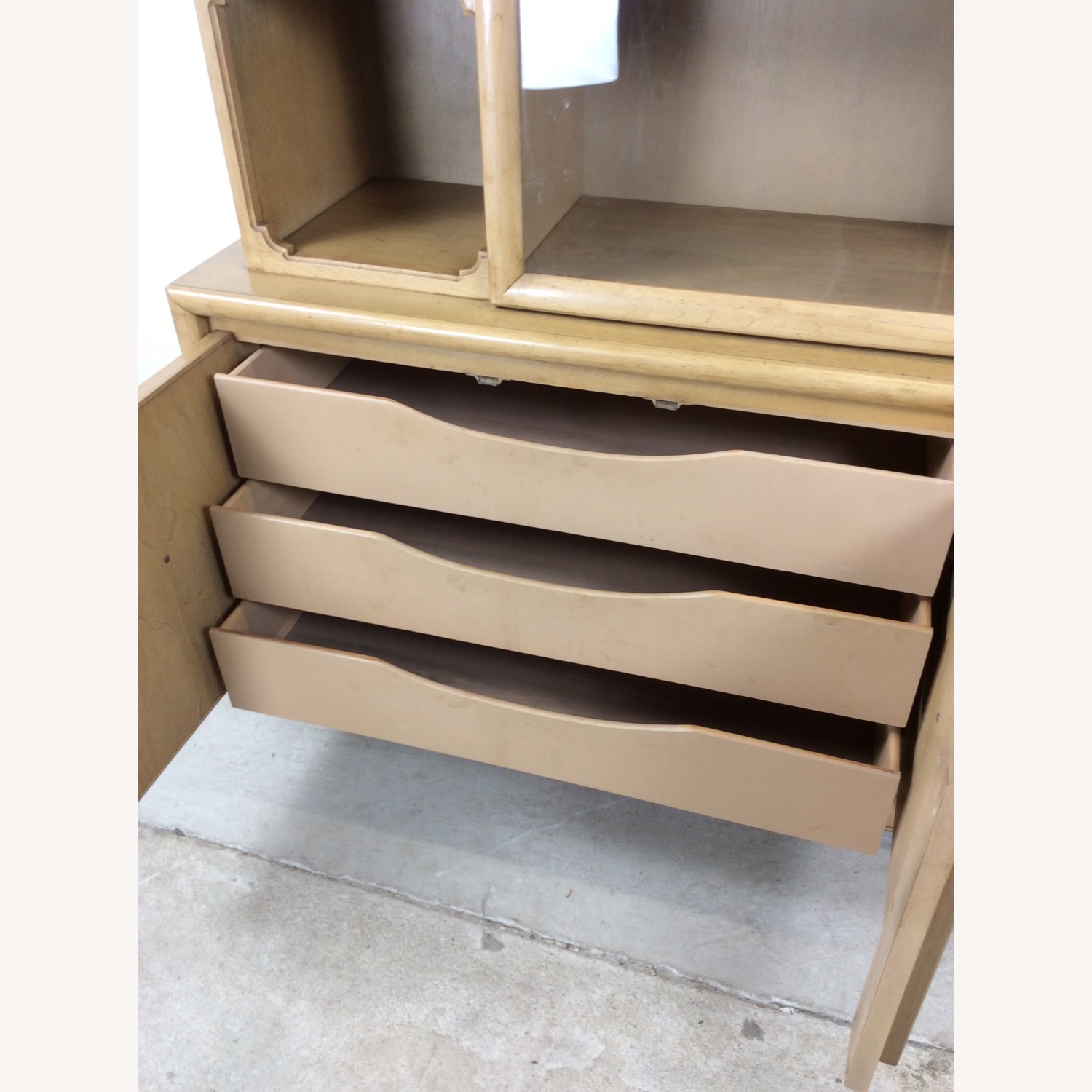 Mid Century 2 Pc China Cabinet with Limed Finish - image-29