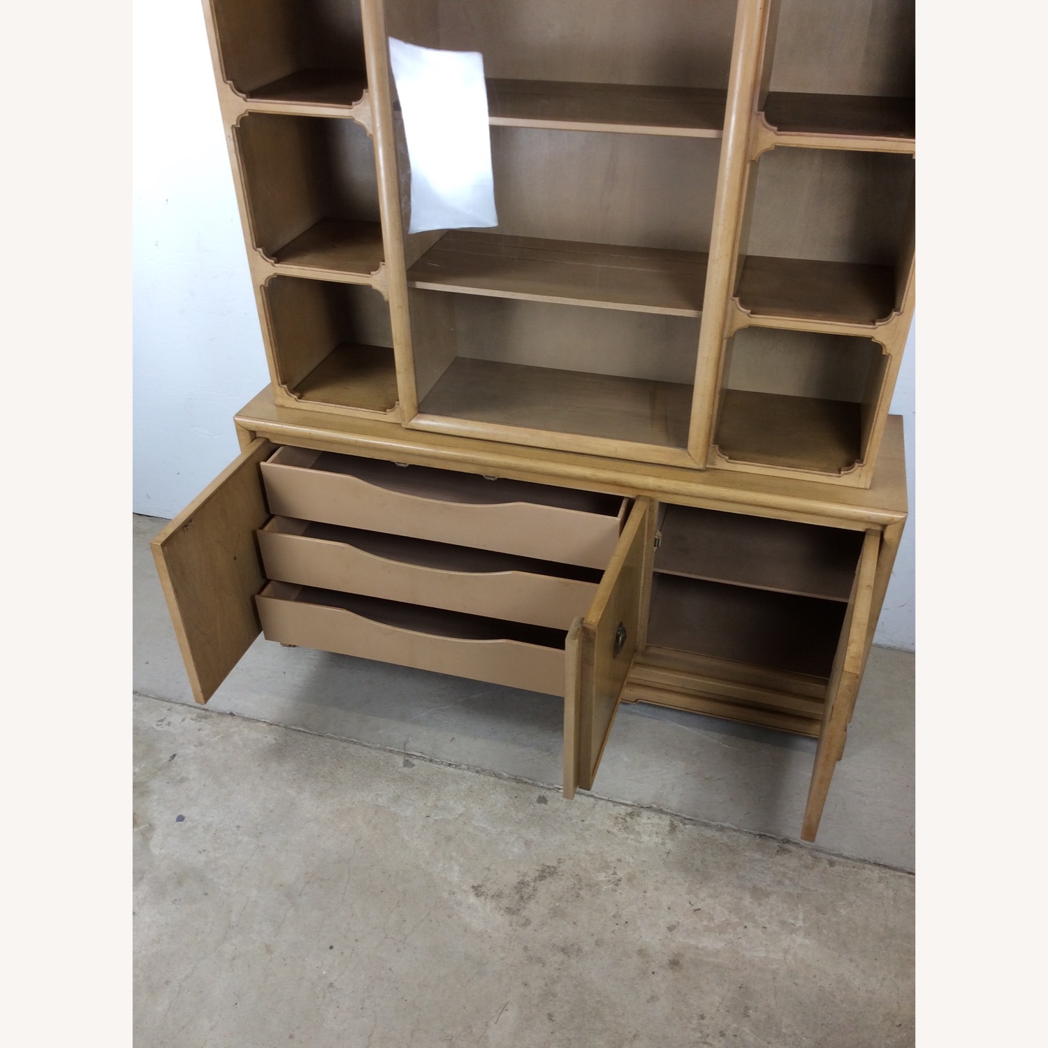 Mid Century 2 Pc China Cabinet with Limed Finish - image-28