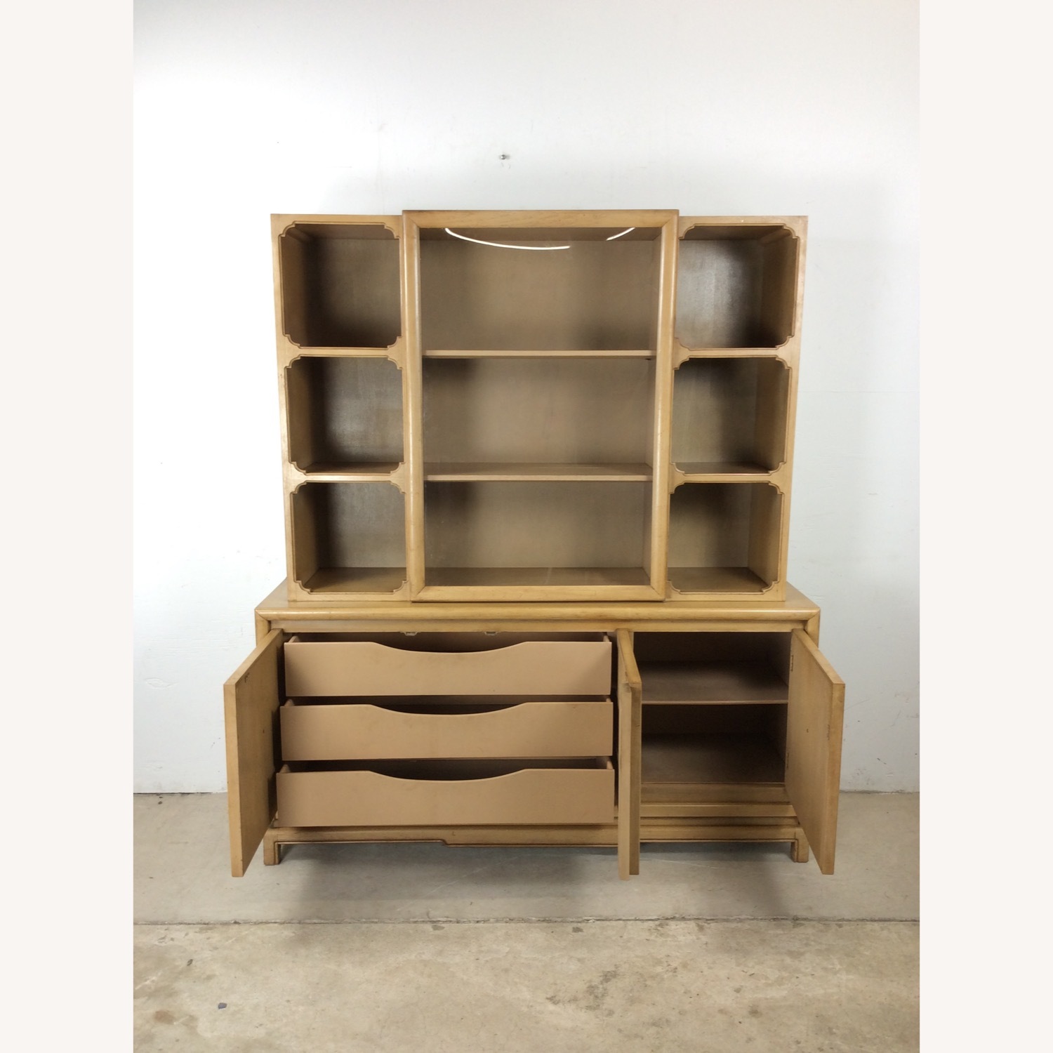 Mid Century 2 Pc China Cabinet with Limed Finish - image-27