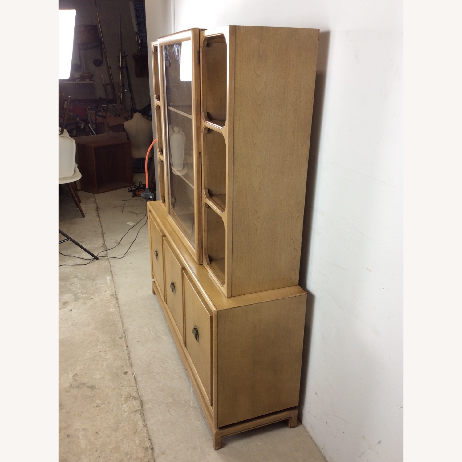 Mid Century 2 Pc China Cabinet with Limed Finish - image-20