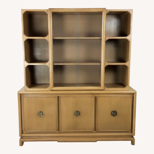 Used Mid Century 2 Pc China Cabinet with Limed Finish for sale on AptDeco