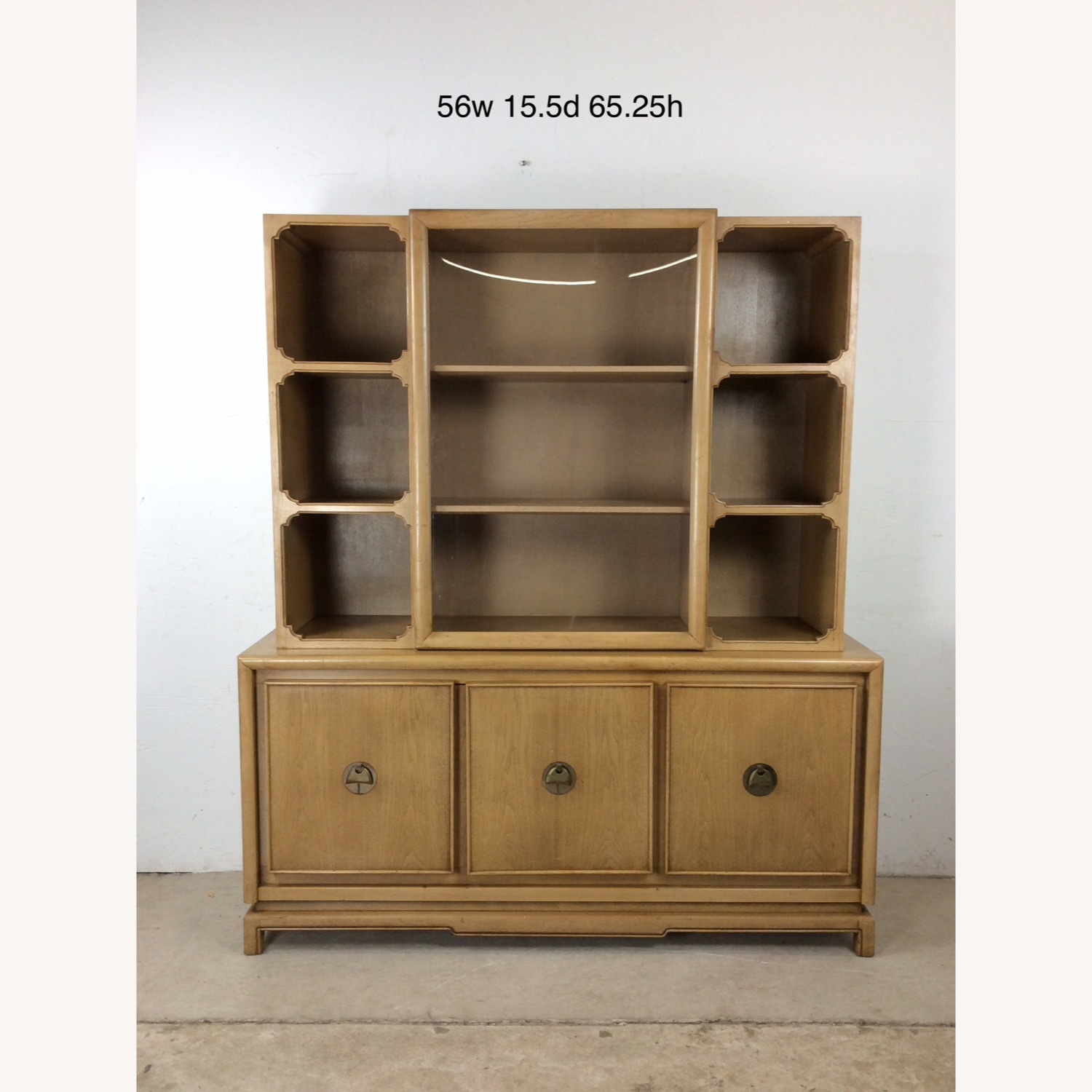 Mid Century 2 Pc China Cabinet with Limed Finish - image-37