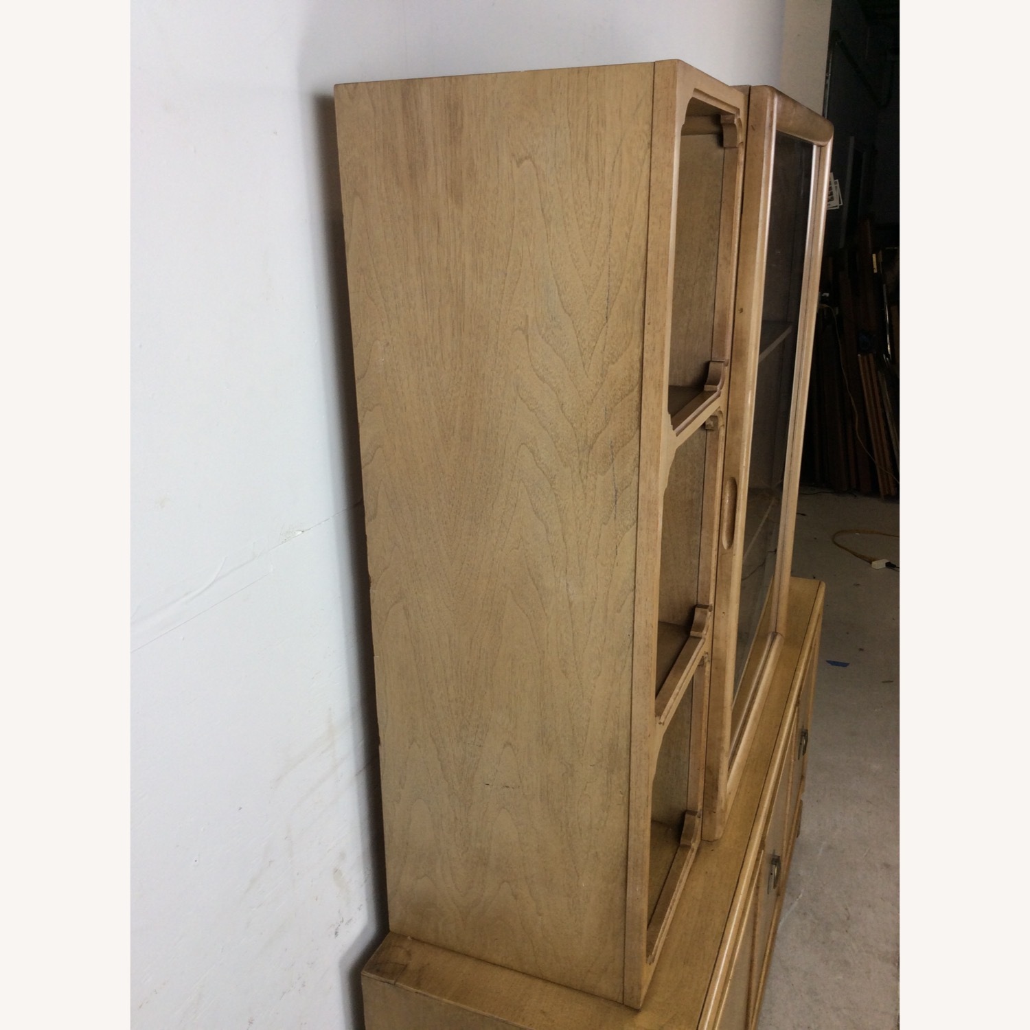 Mid Century 2 Pc China Cabinet with Limed Finish - image-22