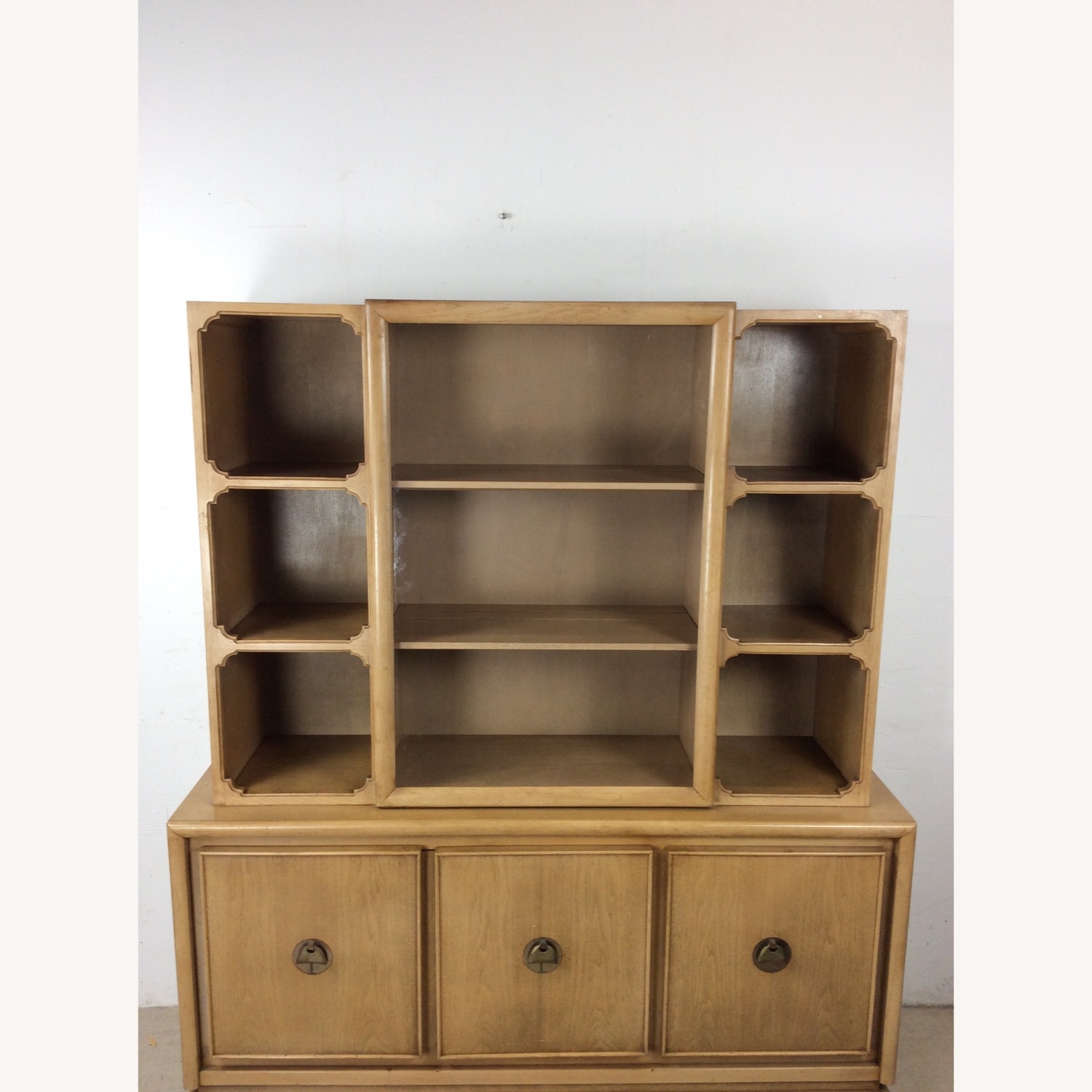 Mid Century 2 Pc China Cabinet with Limed Finish - image-3