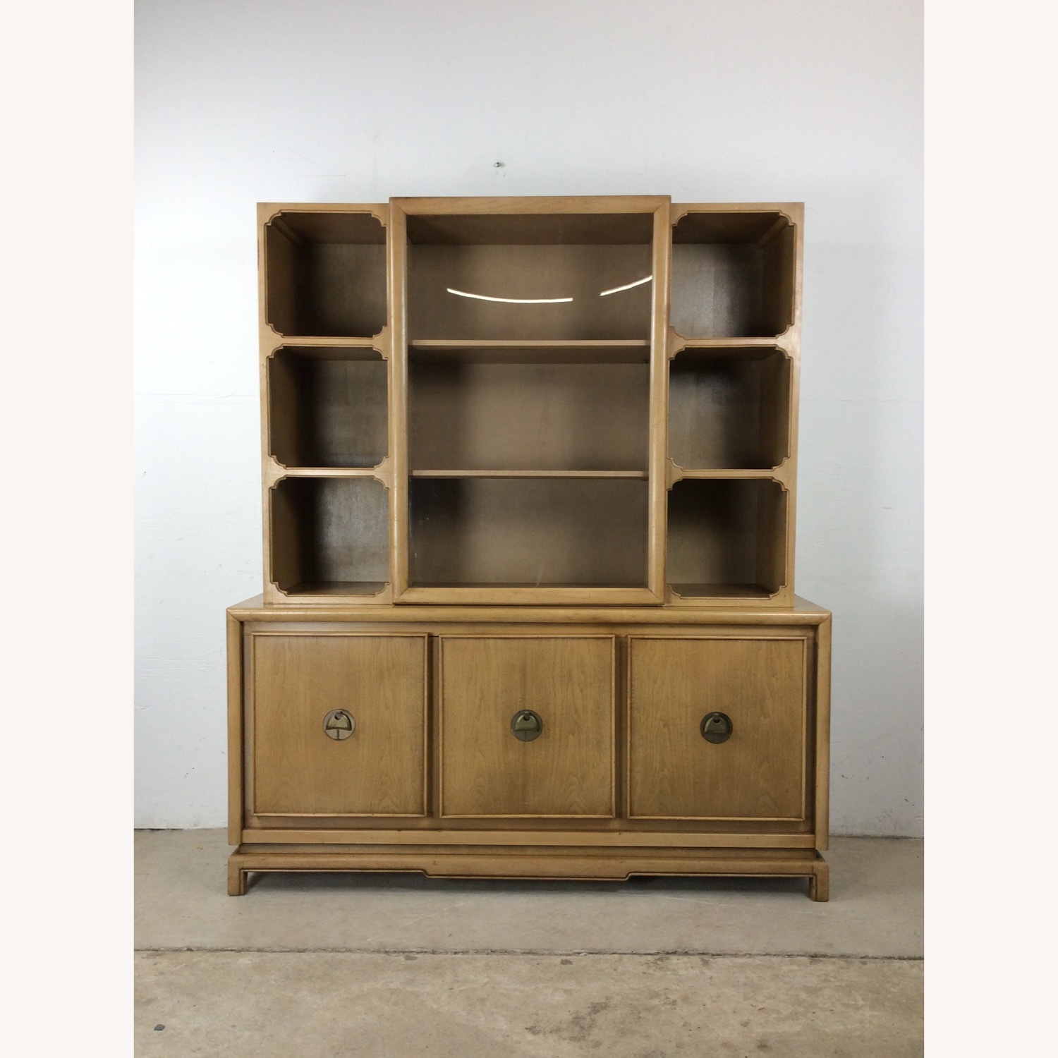 Mid Century 2 Pc China Cabinet with Limed Finish - image-2