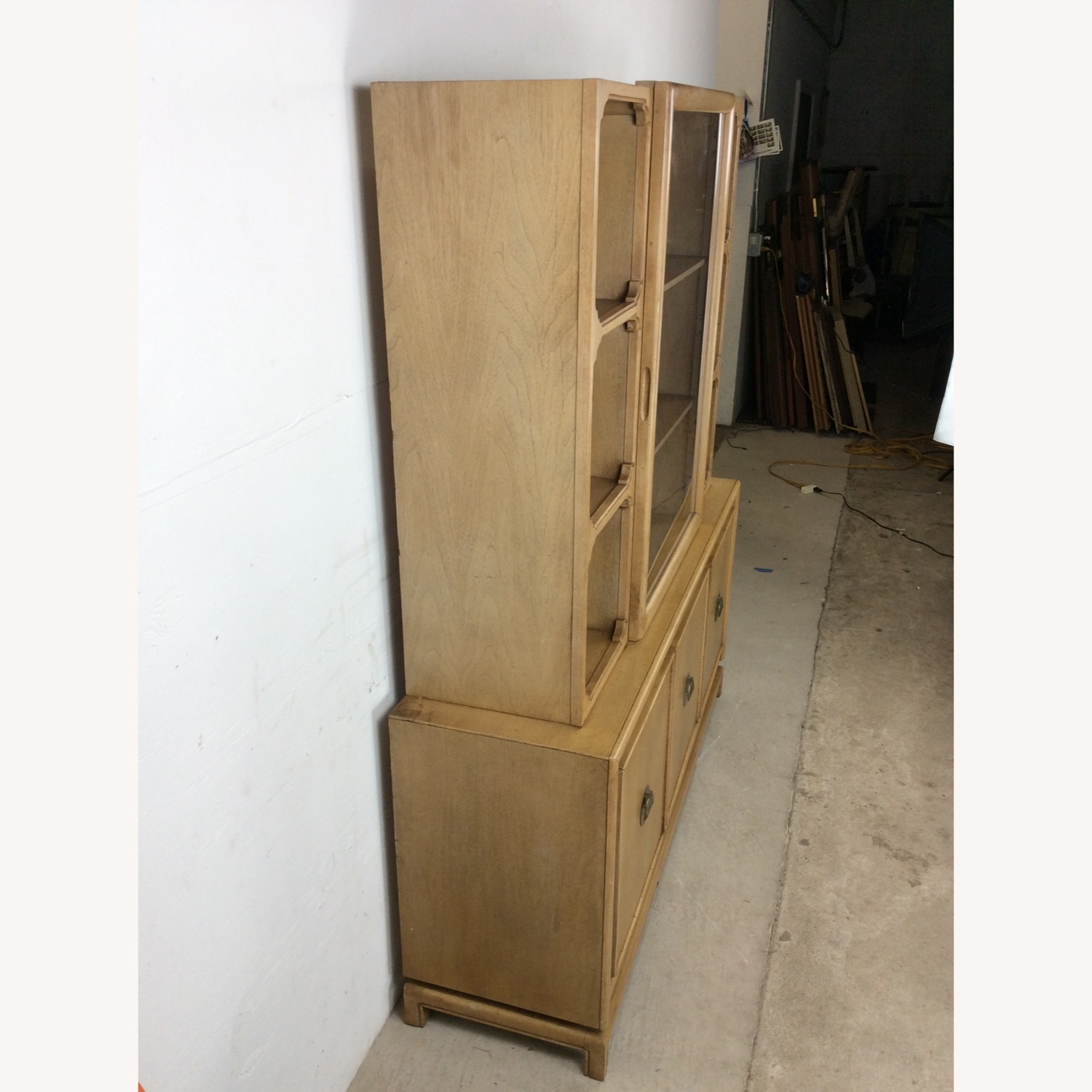 Mid Century 2 Pc China Cabinet with Limed Finish - image-21