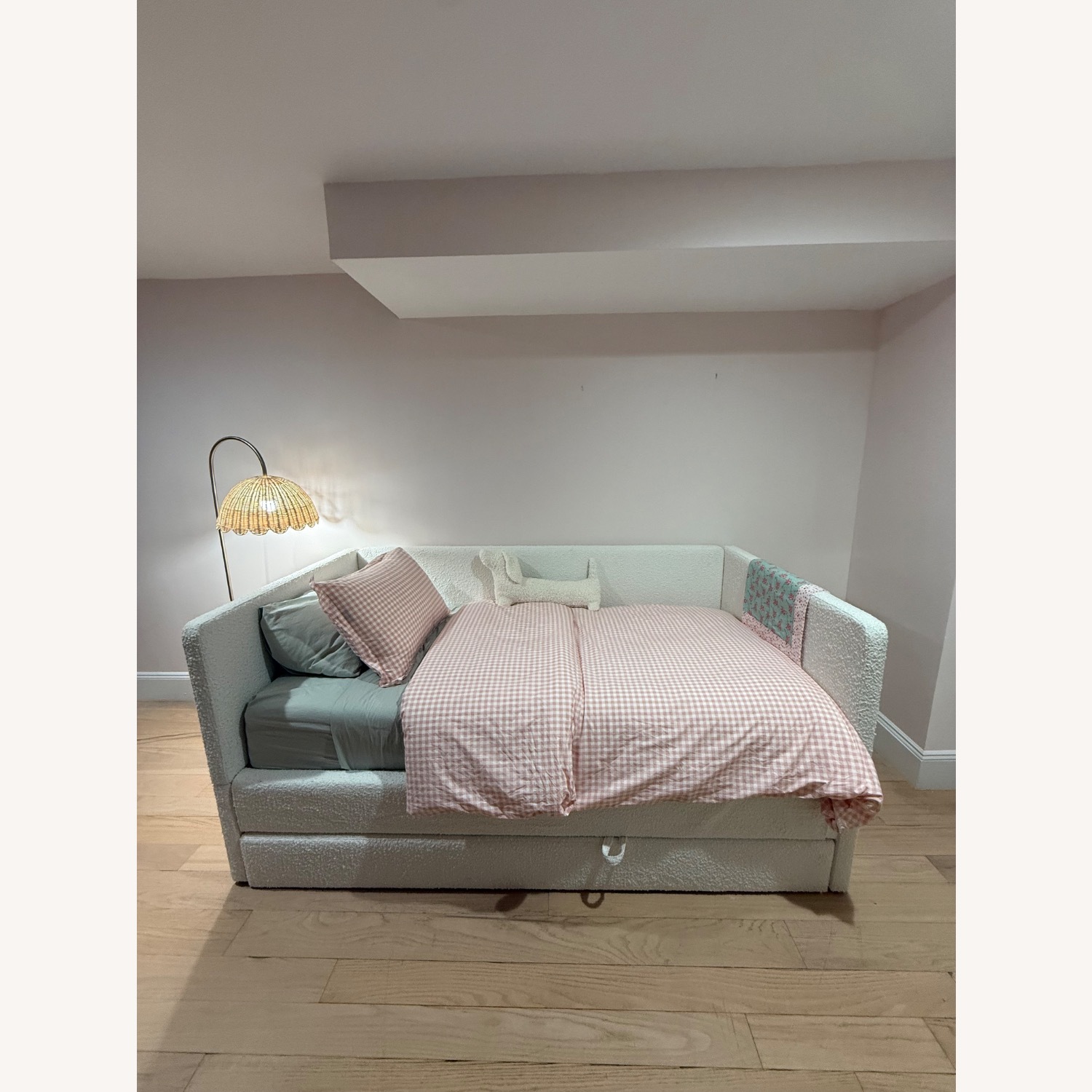 White Boucle Fabric Daybed  - image-4