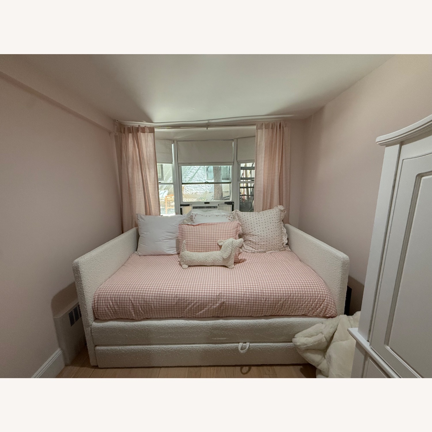 White Boucle Fabric Daybed  - image-2