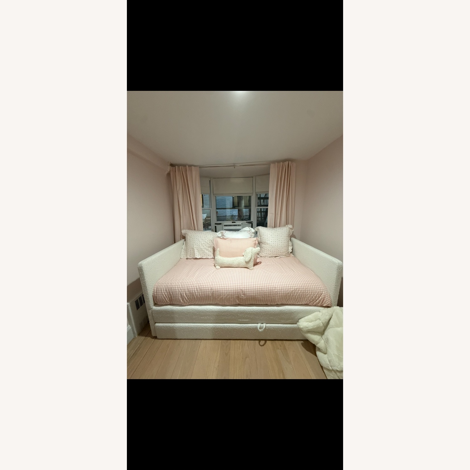 White Boucle Fabric Daybed  - image-1