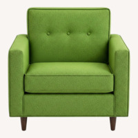 Design Within Reach Bantam Green Fabric Armchair