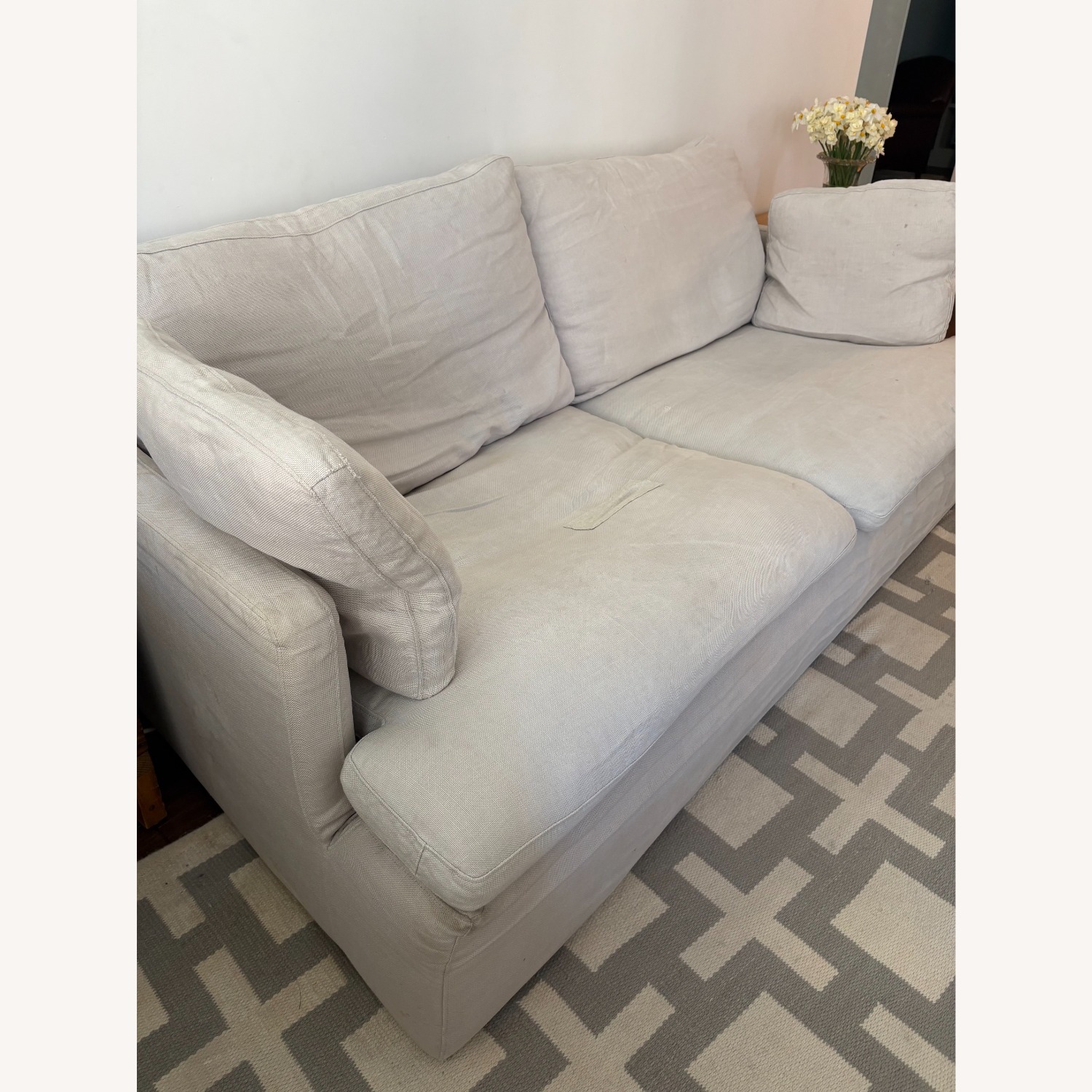Restoration Hardware Cloud Light Gray 2 Seater Sofa - image-4