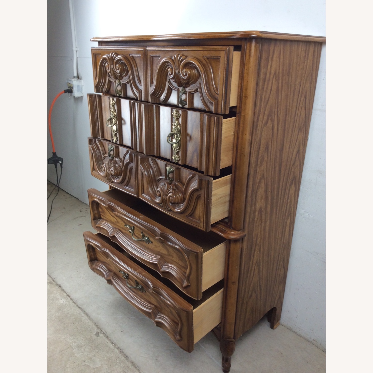 Mid Century French Provincial Style Highboy - image-22