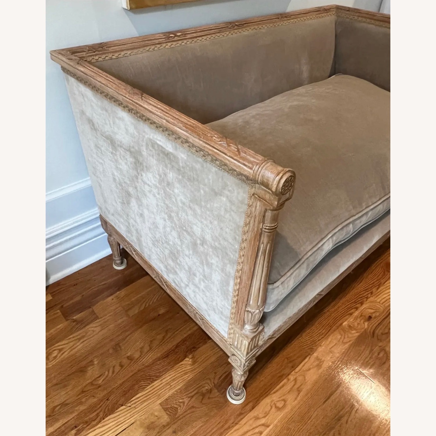 Natural Wood 2 Seater Sofa - image-5