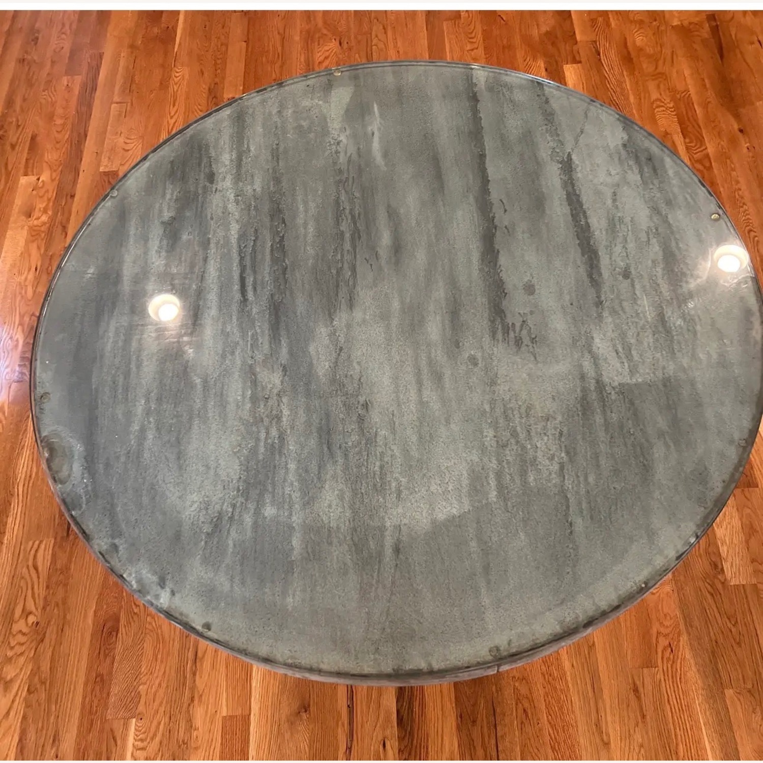 Crate & Barrel Dark Gray Metal Side Table - image-4