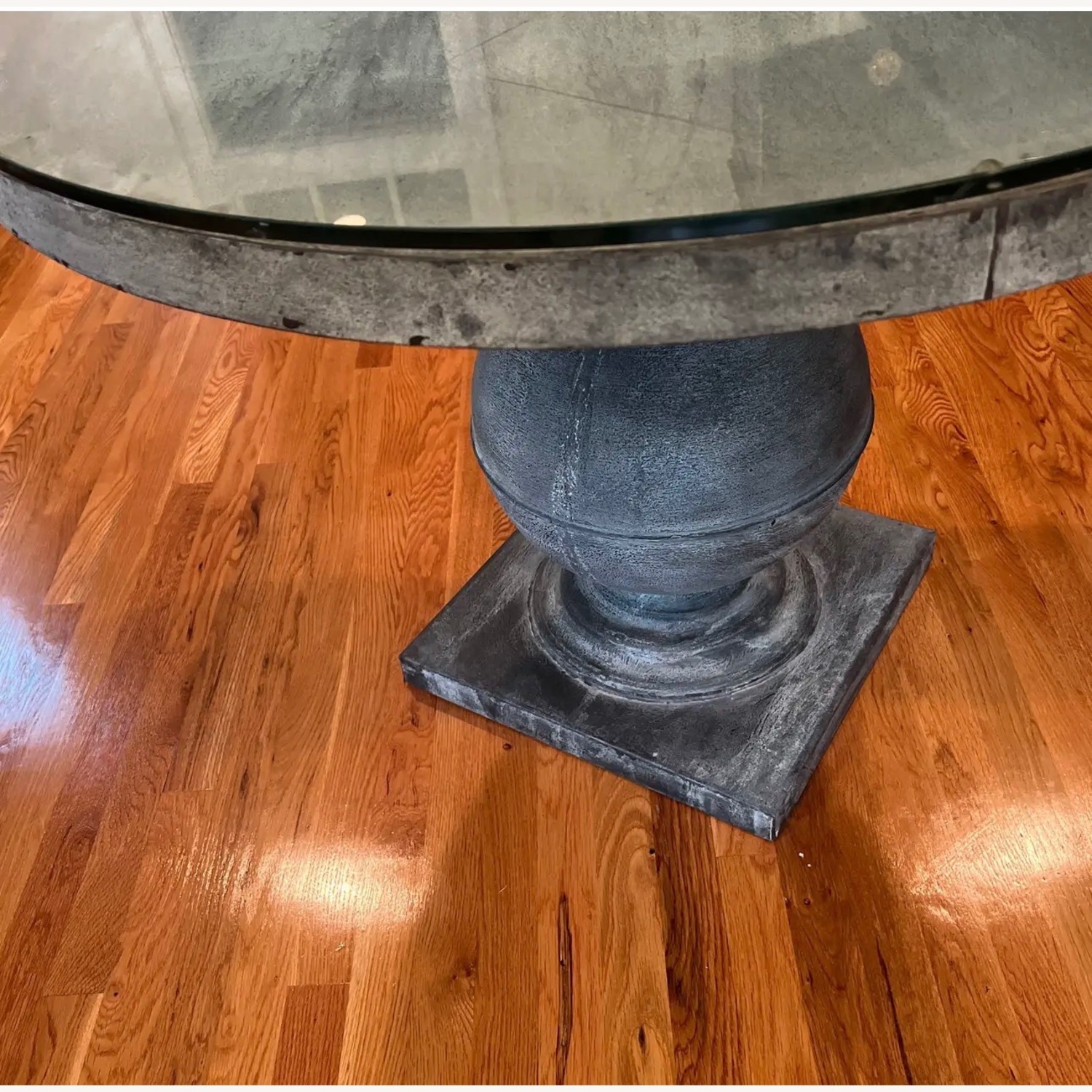 Crate & Barrel Dark Gray Metal Side Table - image-2