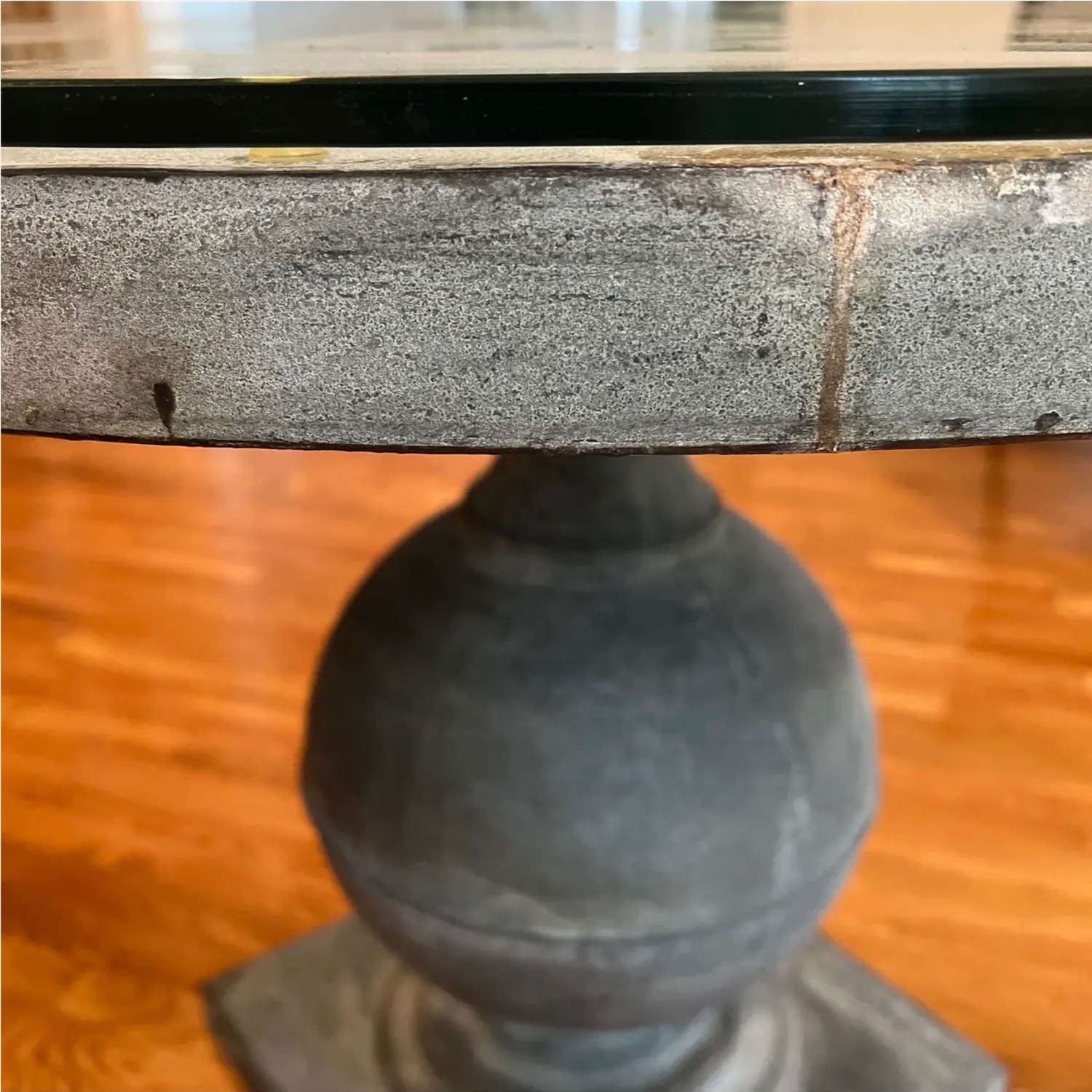 Crate & Barrel Dark Gray Metal Side Table - image-6