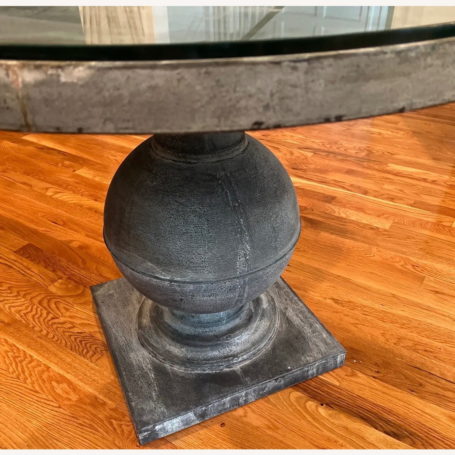 Crate & Barrel Dark Gray Metal Side Table - image-3