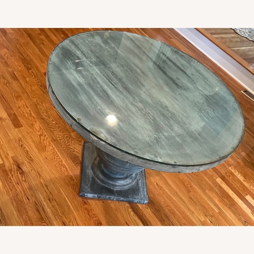 Used Crate & Barrel Dark Gray Metal Side Table for sale on AptDeco