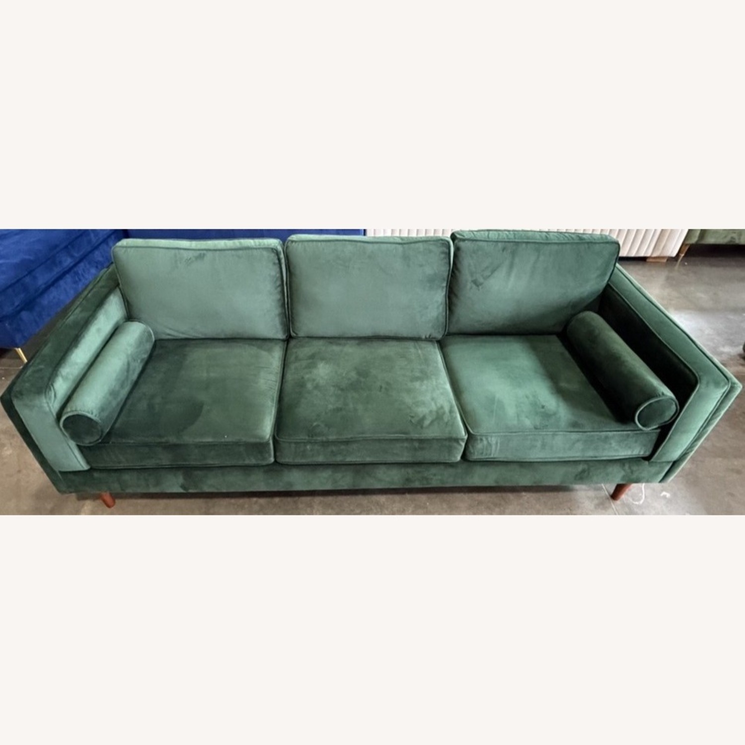 Green Velvet 3+ Seater Sofa - image-4