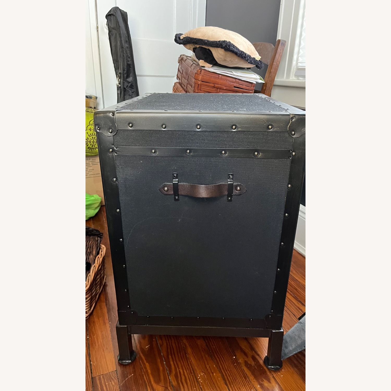 Pottery Barn Ludlow Black Trunk Nightstand (22") - image-6