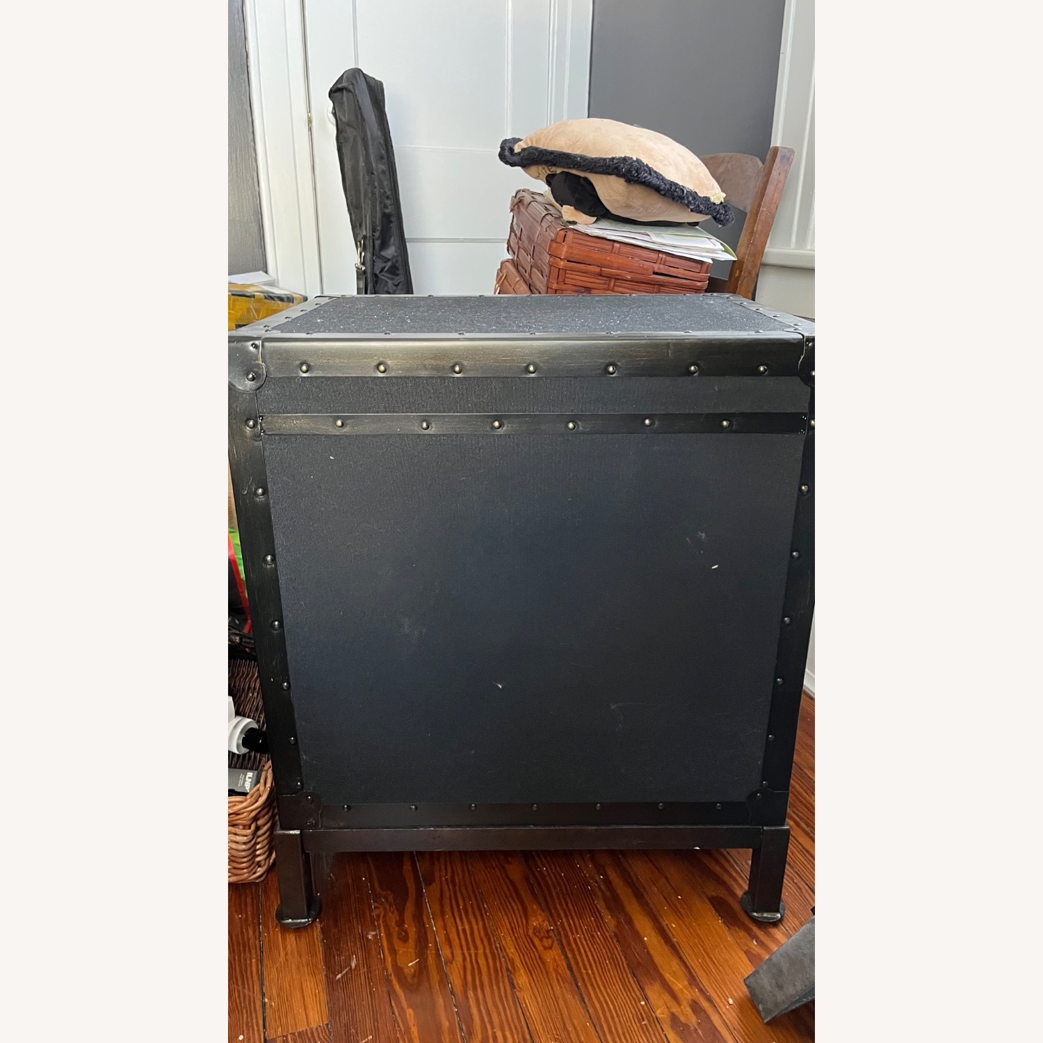 Pottery Barn Ludlow Black Trunk Nightstand (22") - image-5