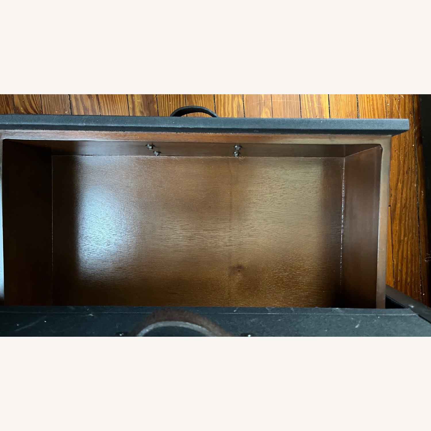 Pottery Barn Ludlow Black Trunk Nightstand (22") - image-3