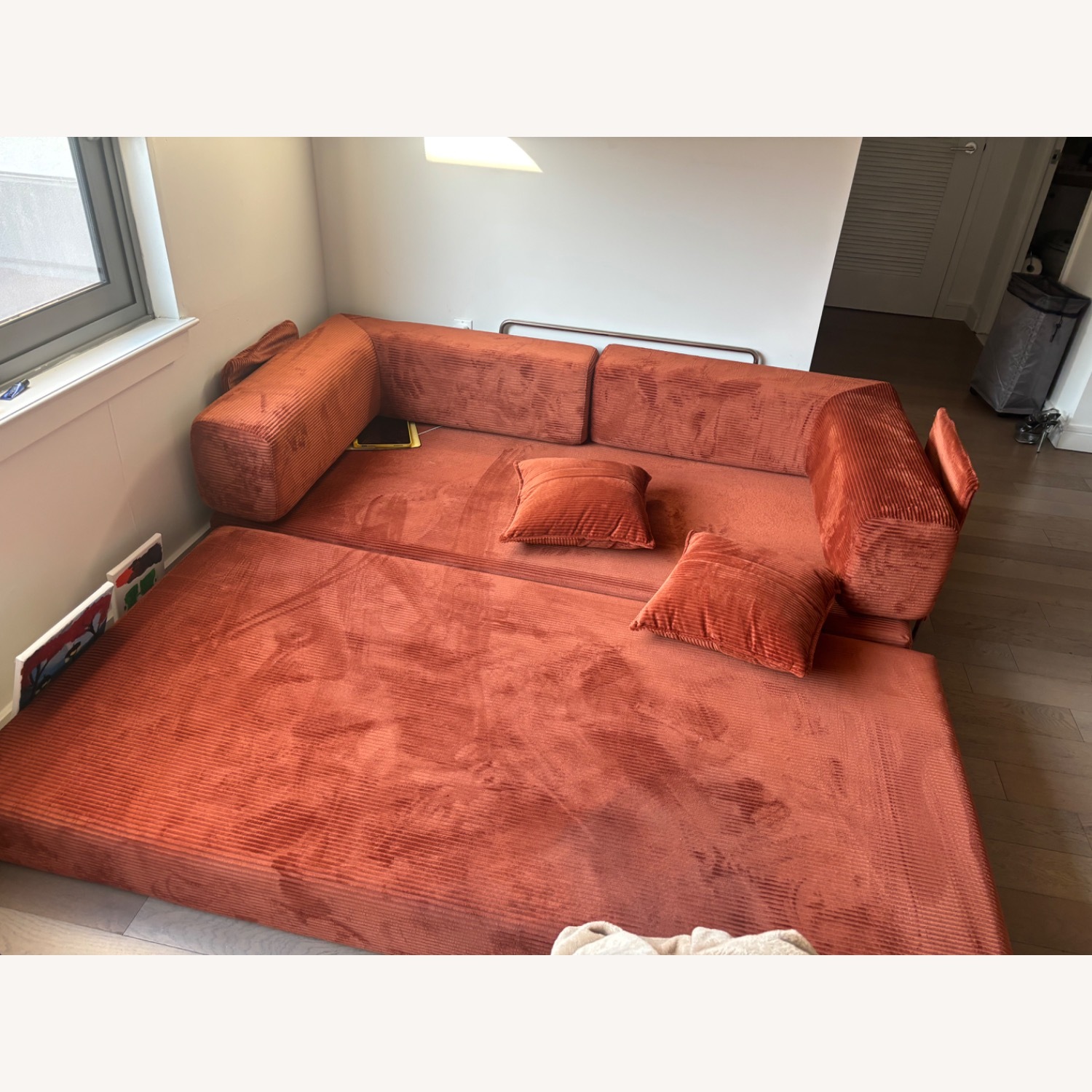Wayfair Orange Boucle Sleeper Sofa - image-4