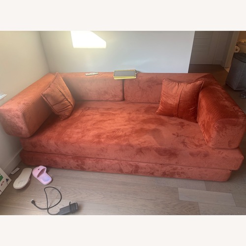 Used Wayfair Orange Boucle Sleeper Sofa for sale on AptDeco