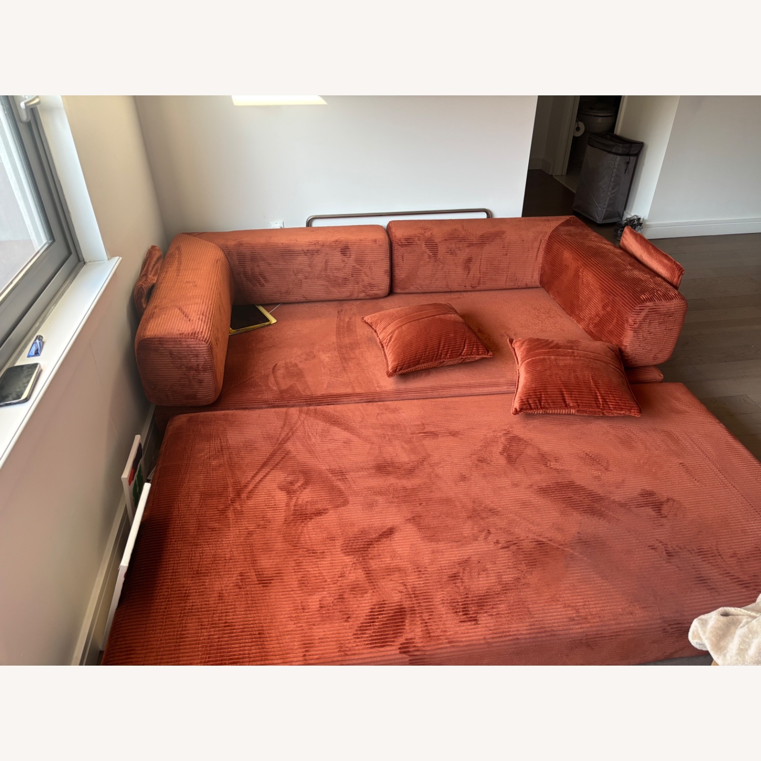 Wayfair Orange Boucle Sleeper Sofa - image-2