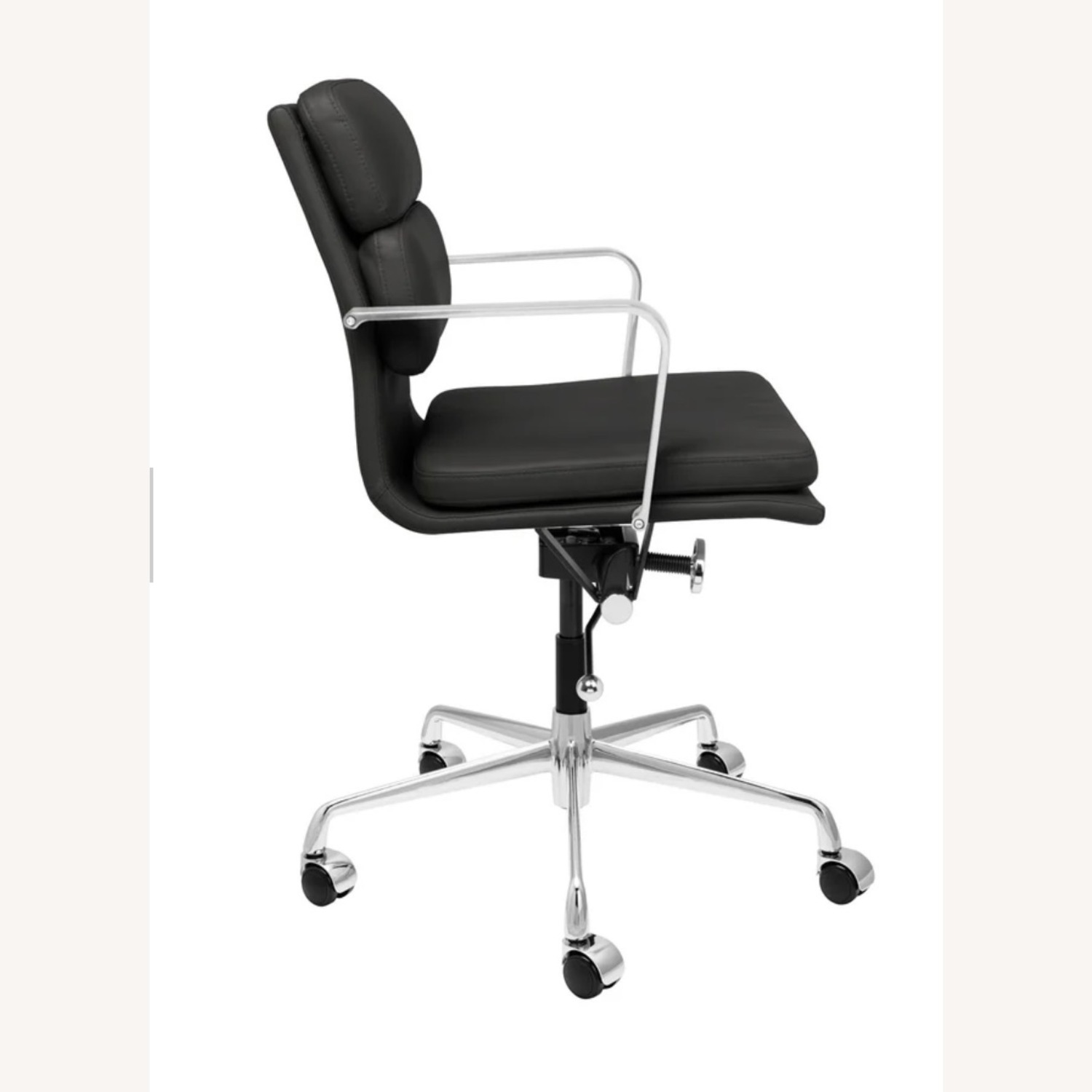Black Leather Desk Chair - image-3