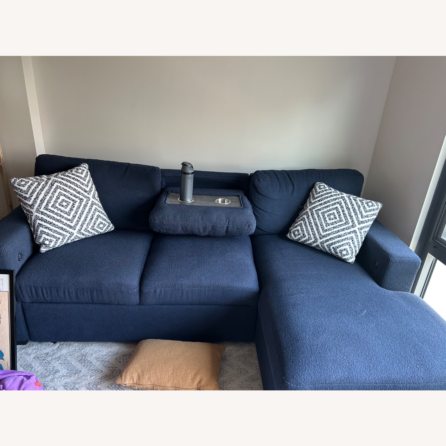 Bob's Discount Furniture Playday Pop-up Sleeper Chaise Sectional - image-2