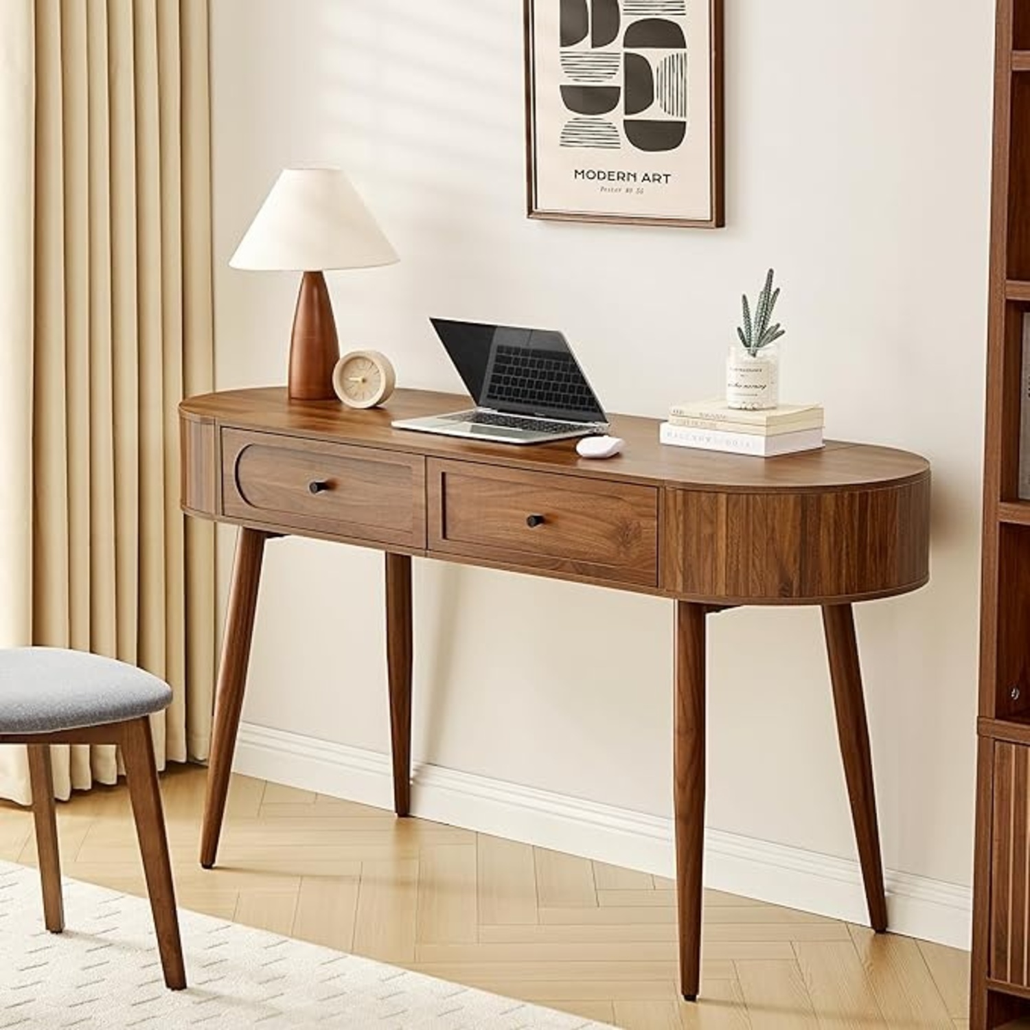 Mid-Century Dark Brown Desk - image-4