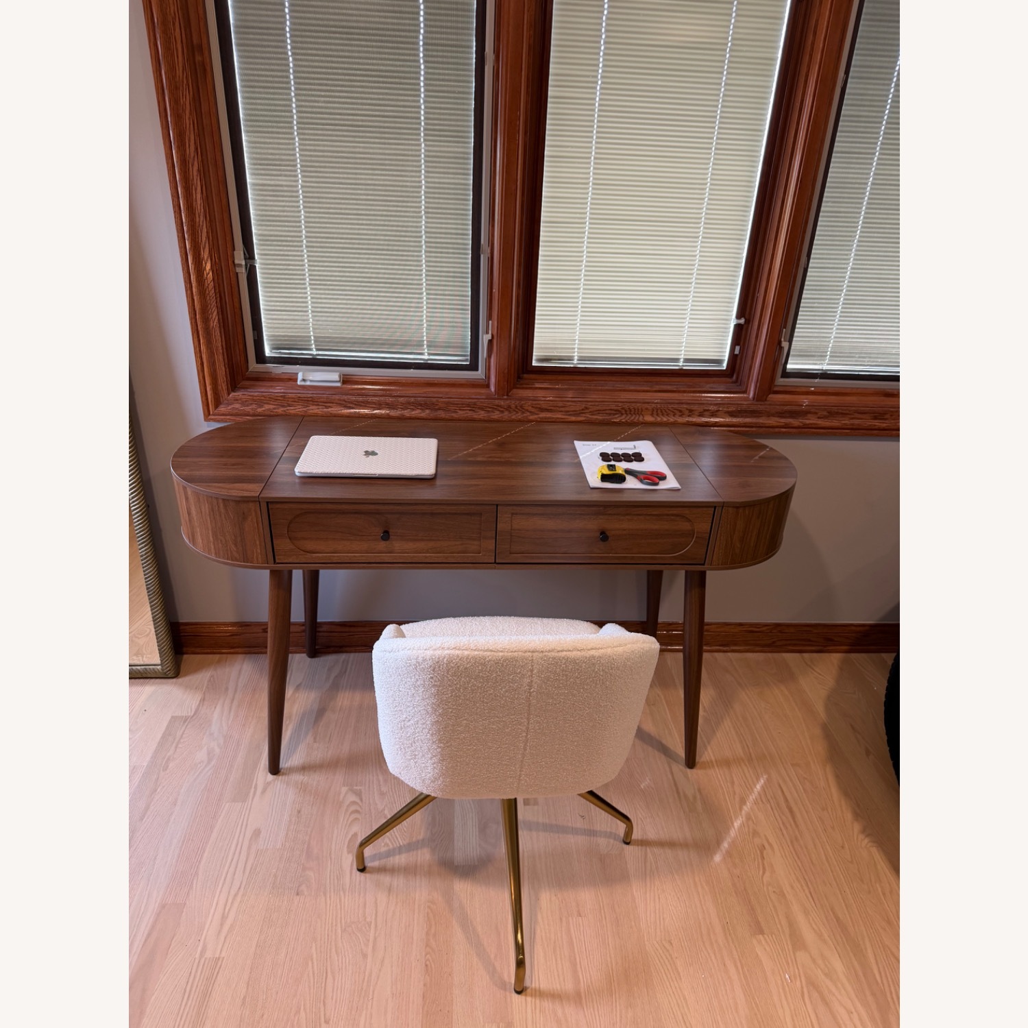 Mid-Century Dark Brown Desk - image-2