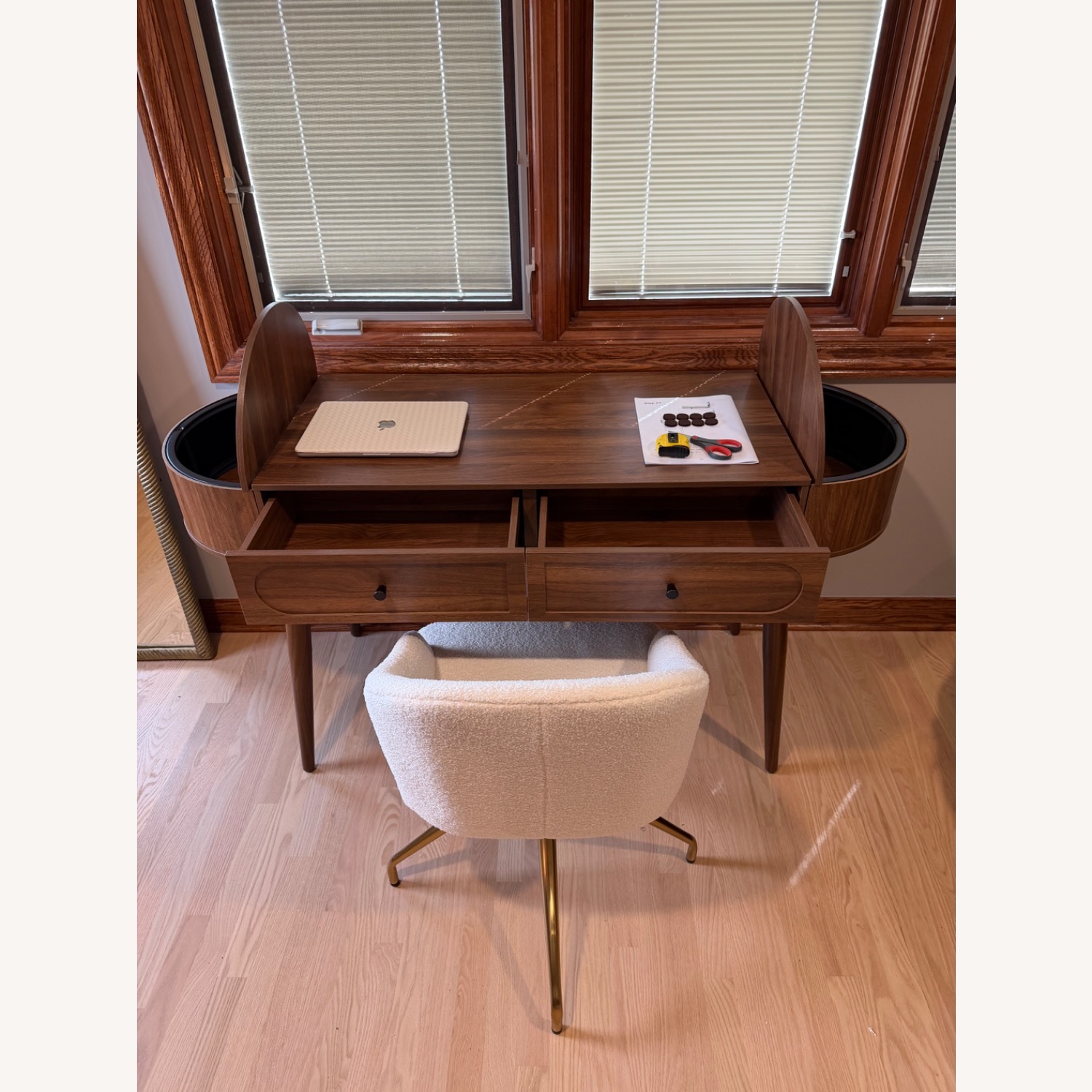 Mid-Century Dark Brown Desk - image-3