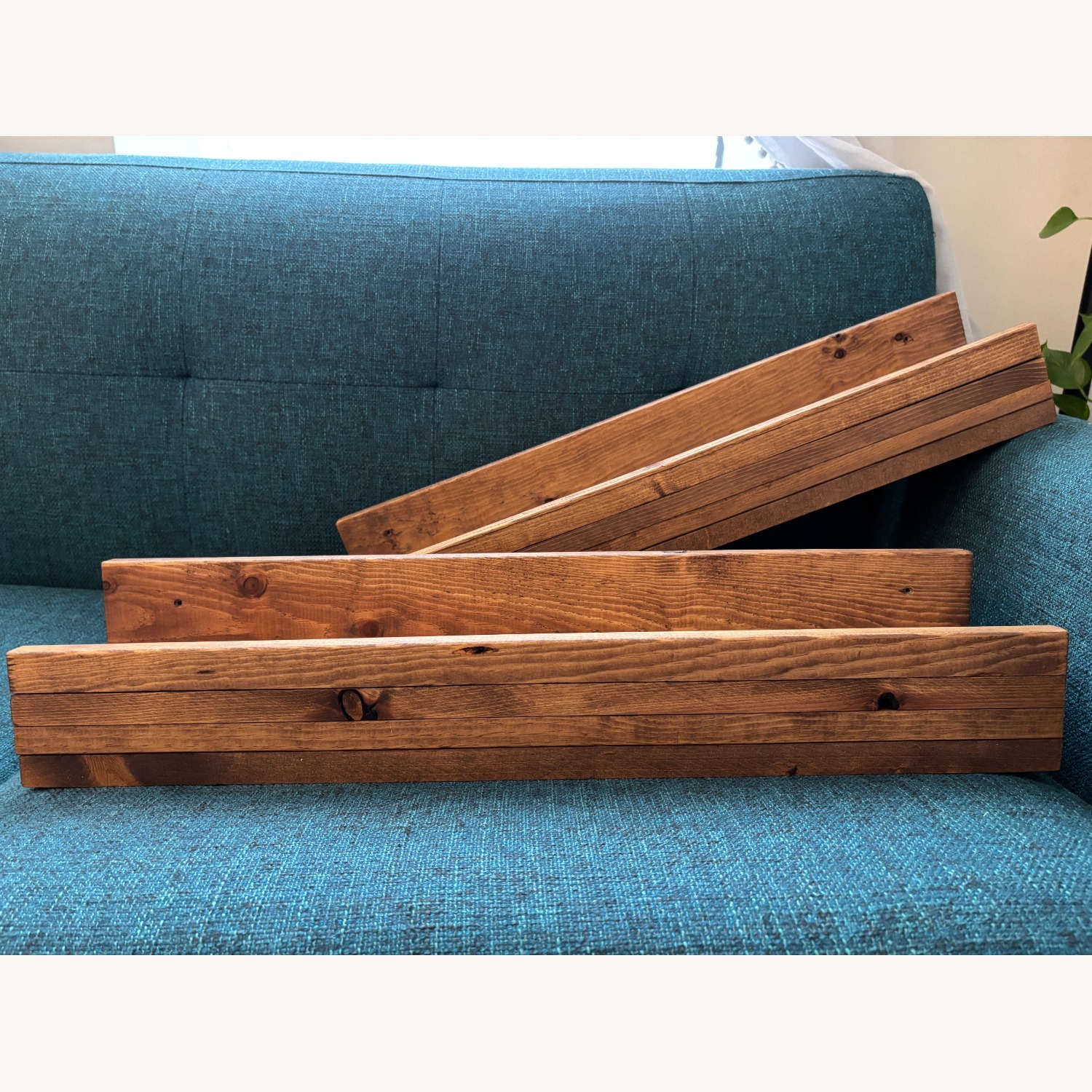 Wall Mounted Wine Bottle Rack & Shelves, Walnut - image-2