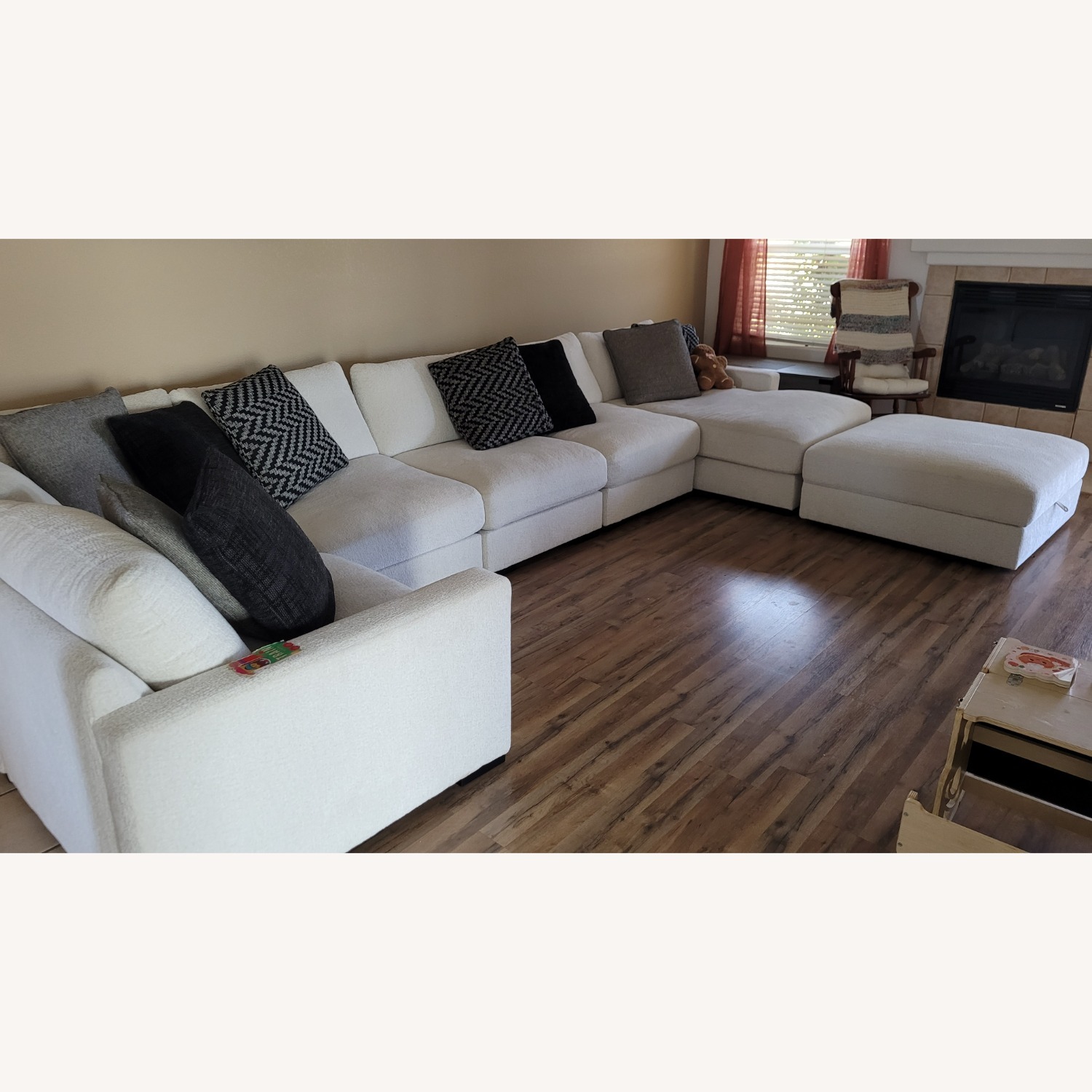 Ashley Furniture White 3+ Piece Sectional - image-3