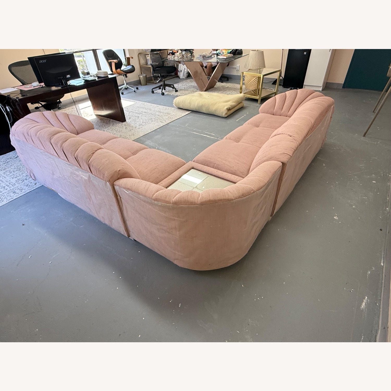 Rare Vintage 80’s Art Deco Sectional Sofa - image-6