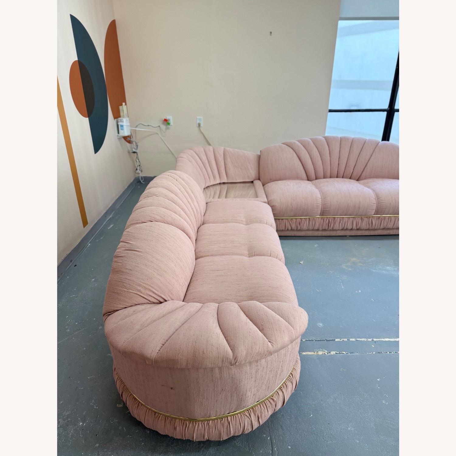Rare Vintage 80’s Art Deco Sectional Sofa - image-3