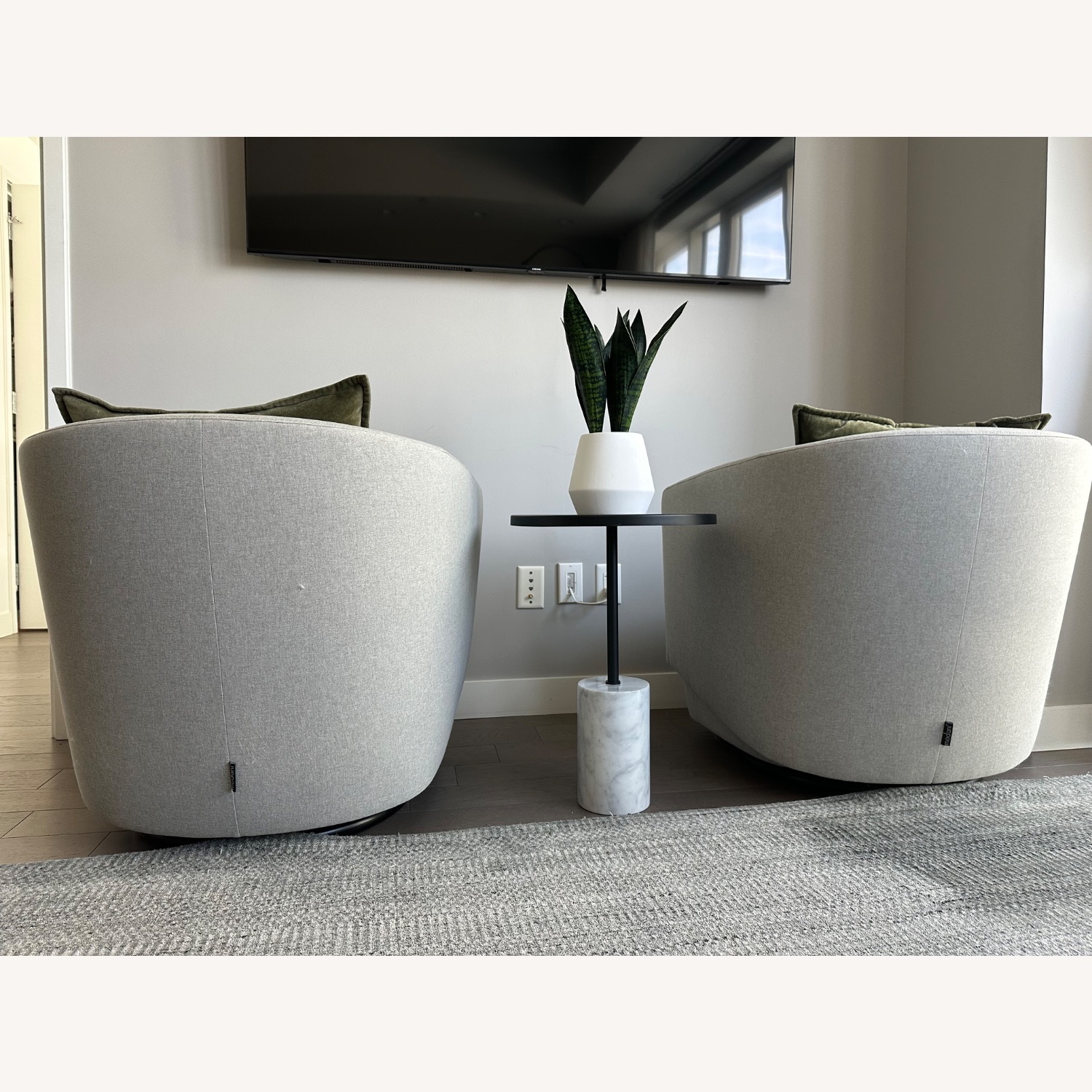 Pair of Swivel Lounge Chairs  - image-5