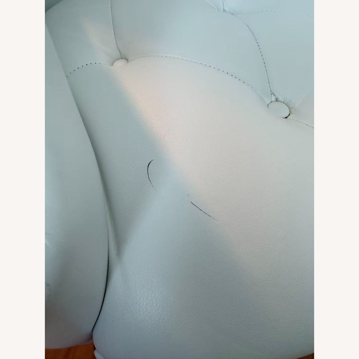 White Leather Office Chair - image-5