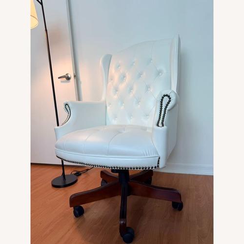 Used White Leather Office Chair for sale on AptDeco