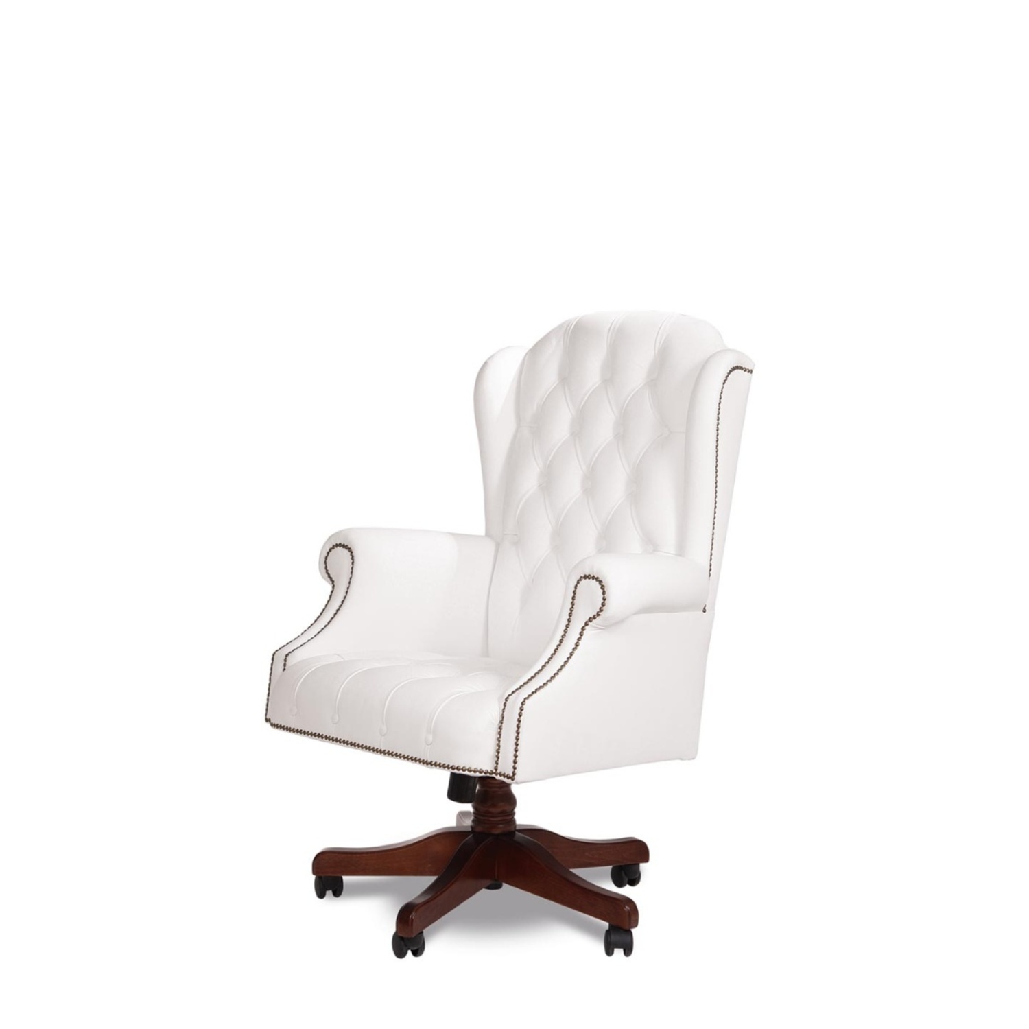 White Leather Office Chair - image-7