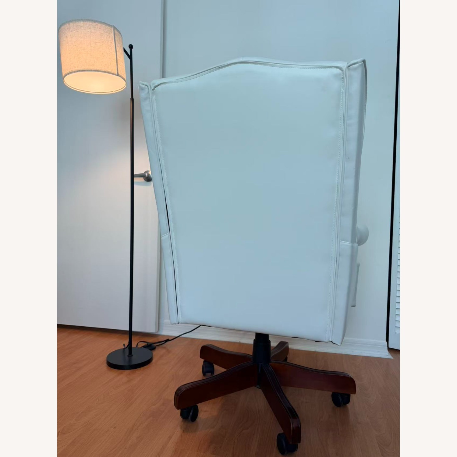 White Leather Office Chair - image-6